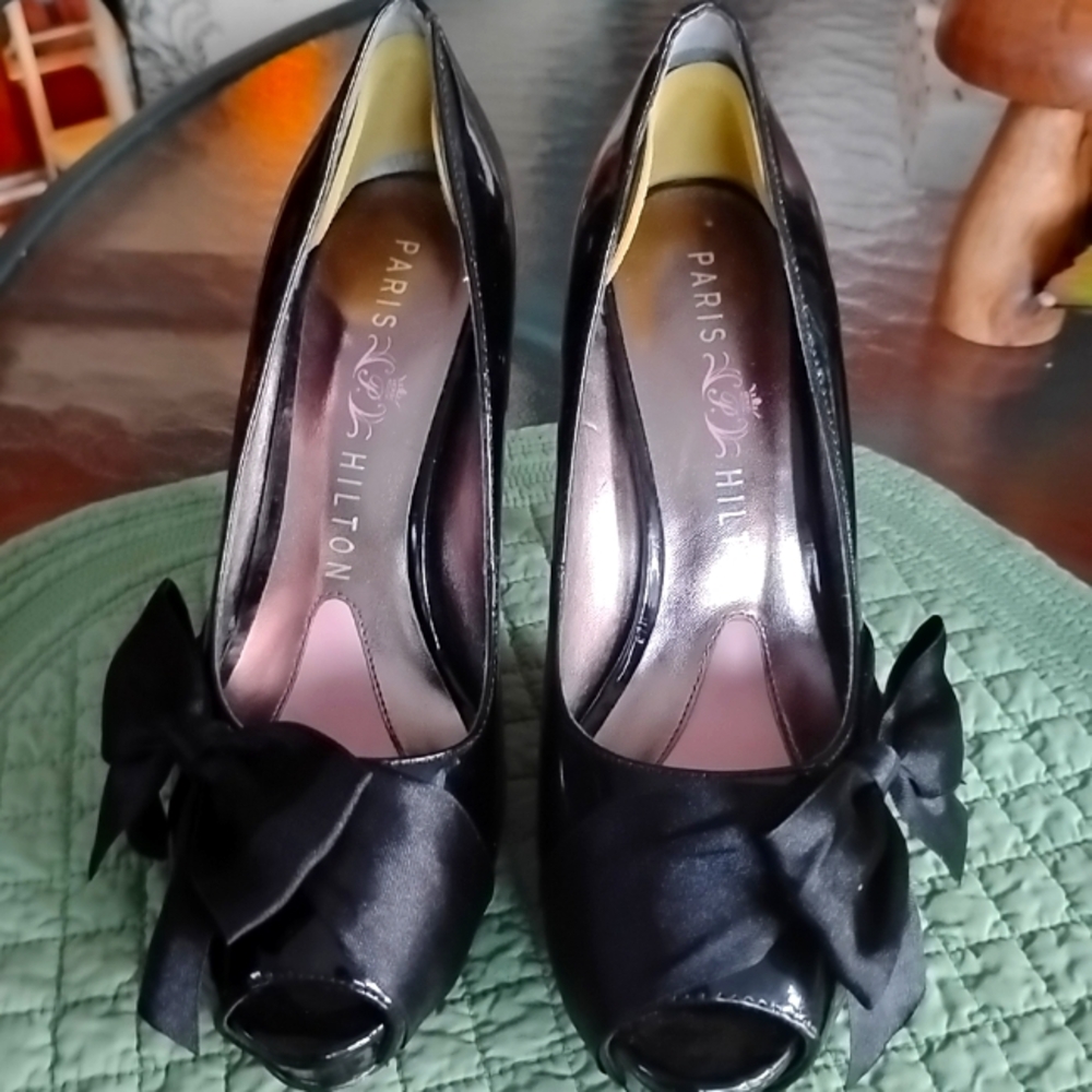 Shoes and a small black evening purse included